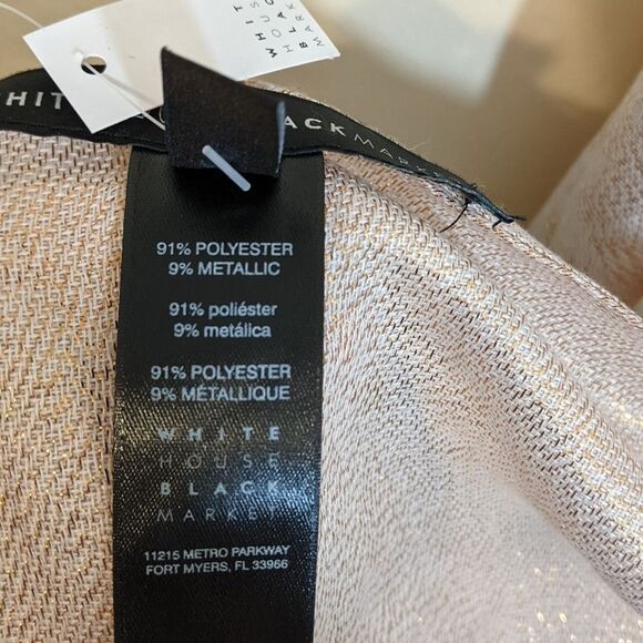 White House Black Market Jacquard Metallic Oblong Scarf - Picture 5 of 7